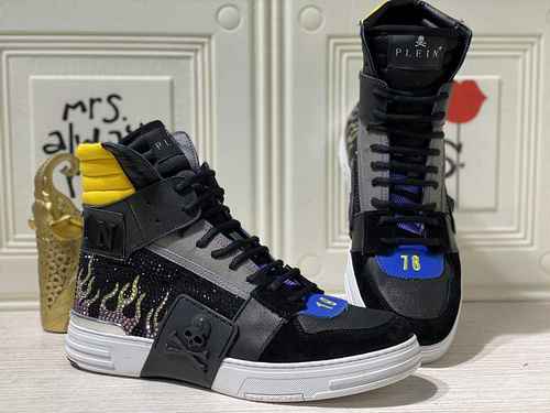 1159340PHILIPHILIPP PLEIN Scarpe alte da uomo nuove alla moda 3844