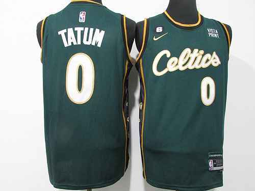 Celtics No 0 Tatum Stagione 23 City Edition Verde