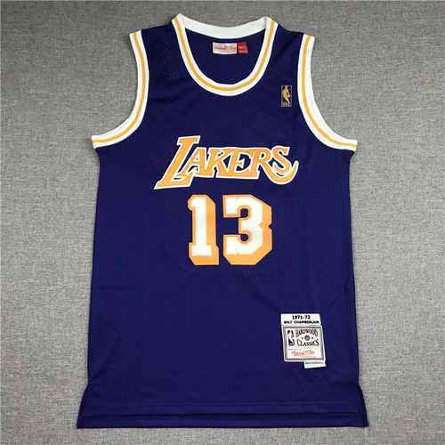 Logo retrò Lakers 13 Wilt Chamberlain viola MN