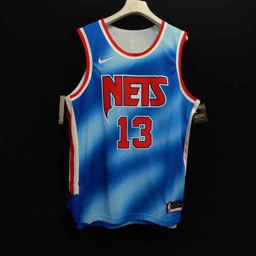 Maglia personalizzata con ricamo vintage blu sfumato blu sfumato AU Player Edition NBA Nets 7 Durant