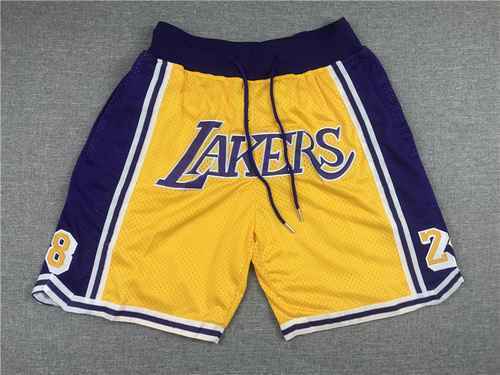 Pantaloni tascabili Pantaloni da basket gialli Lakers 824