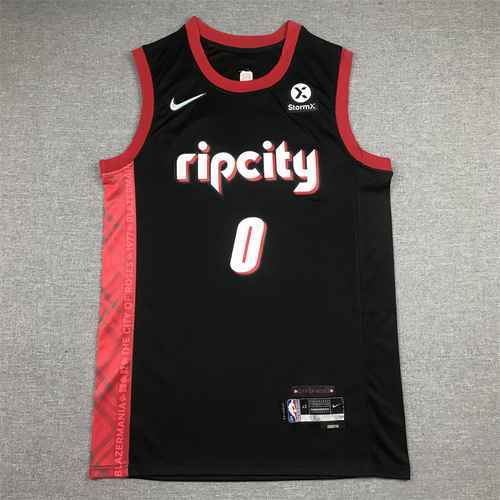 22a stagione Trailblazer 0 Lillard Black City Edition 75° anniversario Logo con diamante