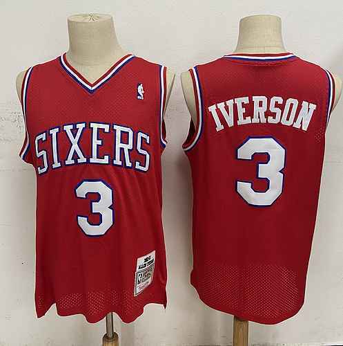 76ers 3 Iverson 9697 Rosso retrò