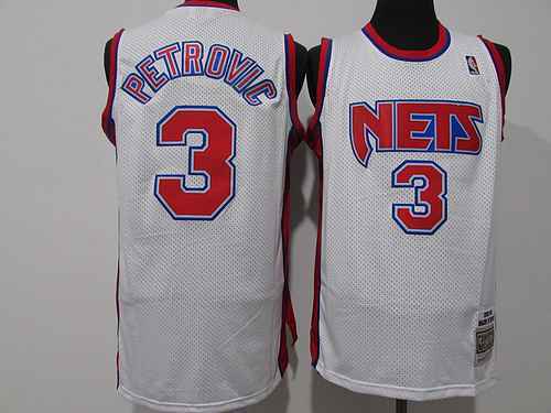 Nets No 3 Petrovic Logo retrò bianco