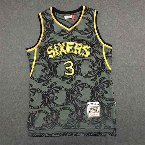 76ers Taglia 3 Iverson Classico Vintage Nero