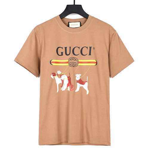 GUCCI Gucci Three Koki Dog Traction stampato a maniche corte