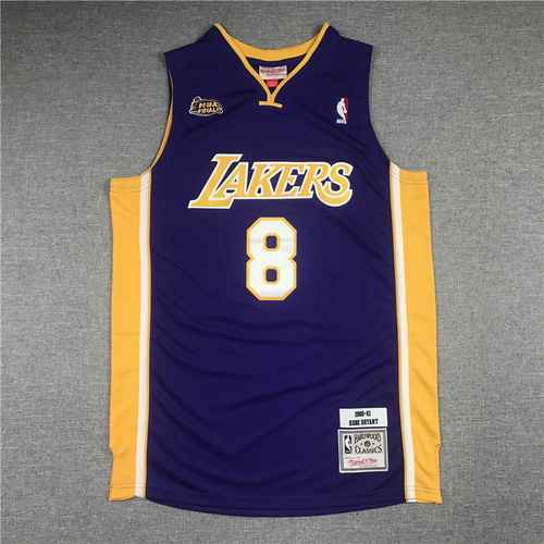 Lakers 8 Kobe Finals MN Vintage Viola Scollo a V