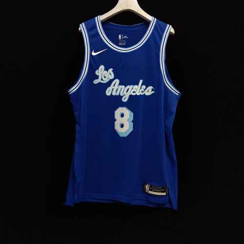 AU Player Edition Stagione 1921 Lakers 23 James 3 Davis 8 Kobe 24 Blu Ricamo vintage Personalizzazio