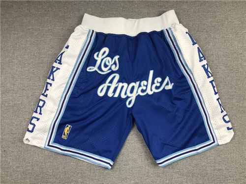 Pantaloni tascabili Pantaloni da basket blu retrò Lakers LOS