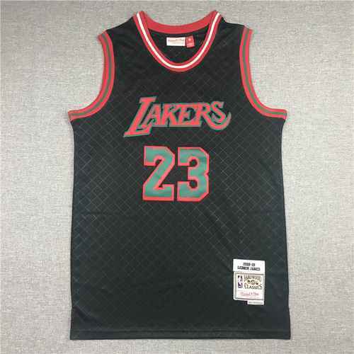 Plaid nero vintage dei Lakers 23 James MN