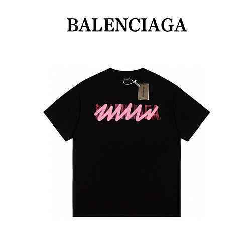 Manica corta modificata con logo BAL Balenciaga di alta qualità