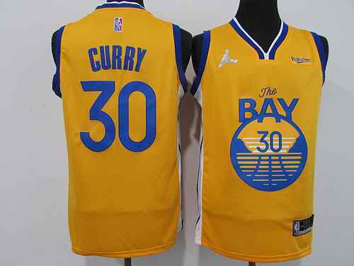 Dichiarazione del 22a stagione del 75° anniversario dei Warriors 30 Curry Logo Jordan Diamond giallo