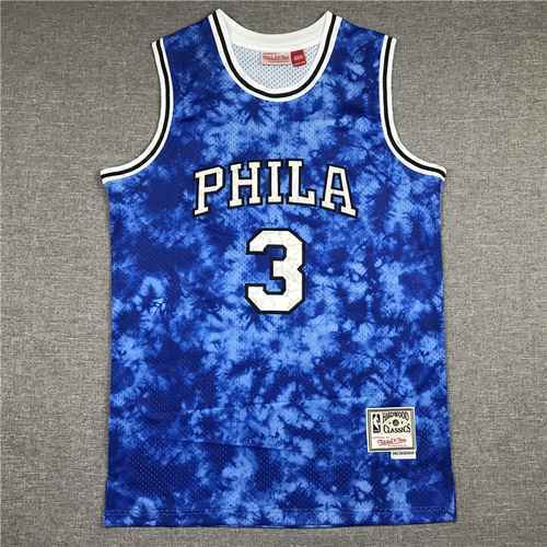 76er No3 Allen Iverson Constellation Blue Camouflage