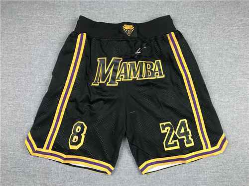 Pantaloni tascabili Pantaloni da basket neri Lakers Mamba 824 City Edition