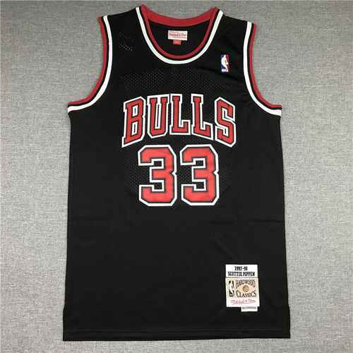 9798 Etichetta retrò nera classica Bull 33 Pippen