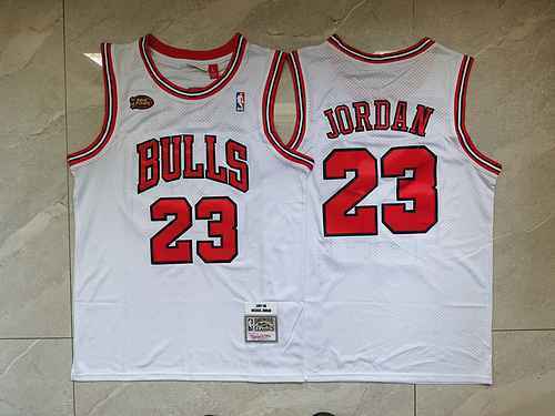 98 Finals Bulls 23 Jordan MN Vintage Top bianco