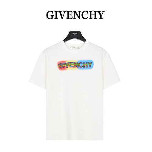 GivenchyTshirt a maniche corte con graffiti ricamati con spazzolino da denti 3D con logo arcobalenoG