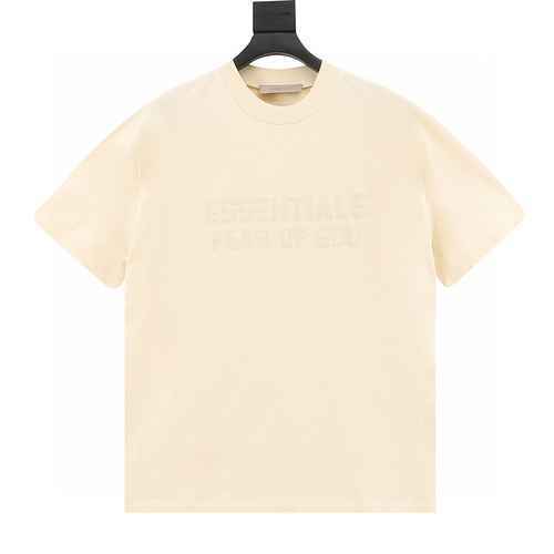FOG FEAR OF GOD Double Thread ESSENTIALS 23ss Season 8 Double Row Large Letter Flocked Round Neck T-