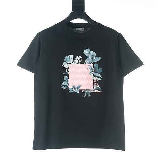 T-shirt a maniche corte con stampa floreale in schiuma DIORDior CD Letter