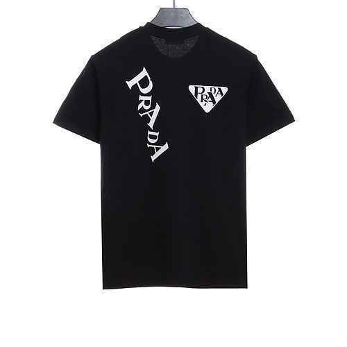 Prada Triangle Letter Printed Short Sleeve