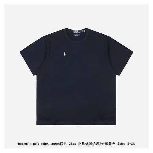 Beans x polo ralph lauren co branded 23ss pony embroidered short sleeve - Navy blue