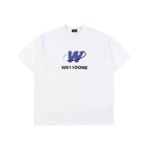 WE11DONE 23SS Circle W Blue Letter Print Short Sleeve