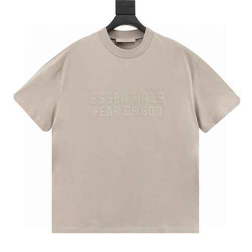 FOG FEAR OF GOD Double Thread ESSENTIALS 23ss Season 8 Double Row Large Letter Flocked Round Neck T-