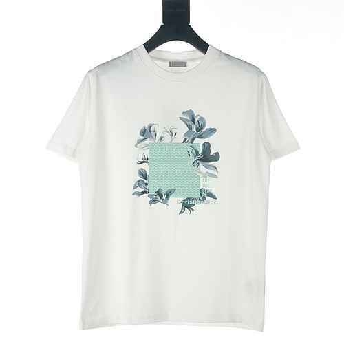 T-shirt a maniche corte con stampa floreale in schiuma DIORDior CD Letter