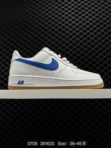 Nike Air Force Low Bianco Blu Gomma grezza Air Force One Scarpe da tavolo casual sportive basse Live