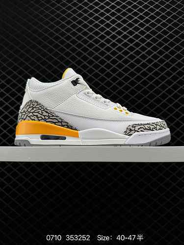 26 livello aziendale Air Jordan 3 WMNS Laser Orange combinazione di colori giallo cemento il re dell