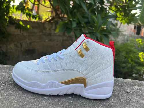 Jordan12 White Red Gold High Frequency 41-47