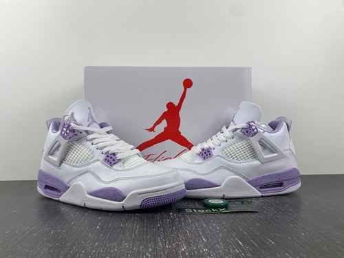 True label 50! Jordan 4 Air Jordan 4 White Purple Oreo Article No. CT8527-115 First layer leather ge
