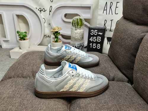 158DWales Bonner X Adidas Samba Cobranding sneakers retrò Colore semplice abbinato quest'anno in arg