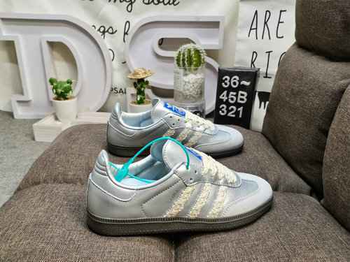 321DWales Bonner X Adidas Samba Cobranding sneakers retrò Semplice abbinamento di colori con l'argen