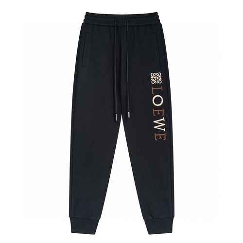 Luo YiweiLoewe pantaloni casual ricamati con lettera tridimensionale a contrasto