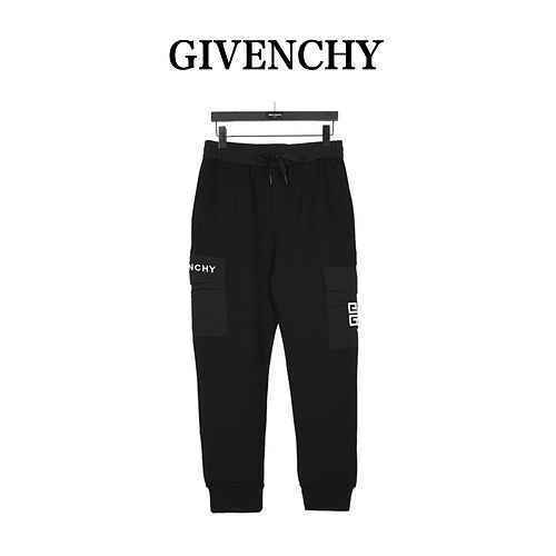 GivenchyPantaloni Givenchy 23Fw in cotone con logo della peste ricamato con tasca laterale