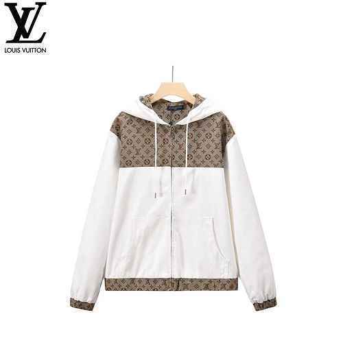 Giacca con cappuccio con logo jacquard patchwork all-over di LV Louis Vuitton anni '23