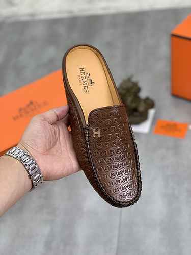 Scarpa da uomo Hermes Codice 0809B10 Taglia 3844 45 personalizzata senza restituzione senza cambio