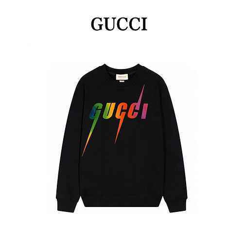 GUCCIGucci 2023SS Autunno Inverno Nuovo maglione girocollo con logo a lettera lampo sfumato