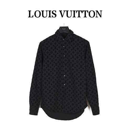 Camicia a maniche lunghe LOGO floccata Louis Vutton AOP