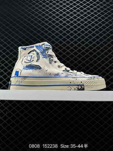 9 Converse Chuck 7 HI ADERROR Converse Men's and Women's White Graffiti High Top Retro Casual Shoes 