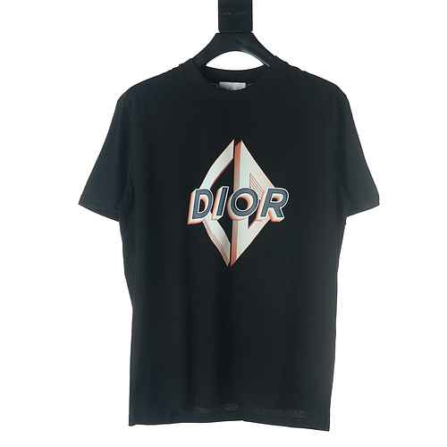 T-shirt a maniche corte stampata con lettera solida DIORDior CD Diamond