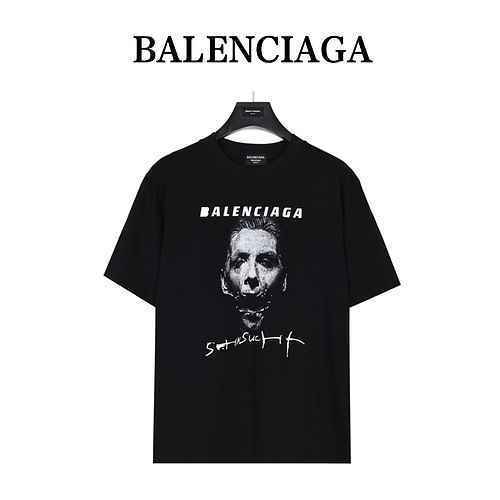 BalenciagaBalenciaga 23ss T-shirt a maniche corte con stampa digitale zombie del carro armato tedesc