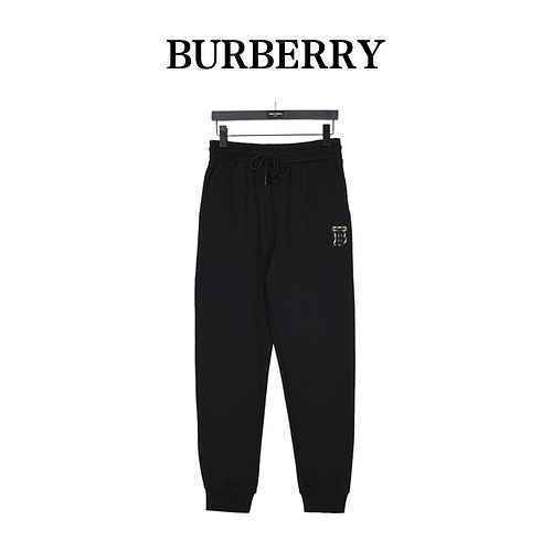 BurberryPantaloni in maglia di cotone con ricamo 3D con patch scozzese Burberry 23Fw TB