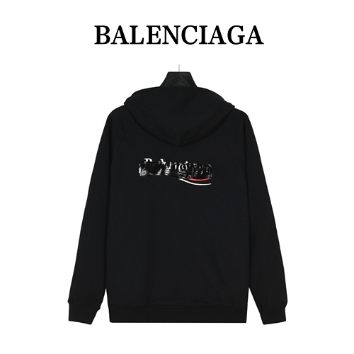 BALENCIAGA Cappotto con cappuccio con cerniera adesiva Balenciaga