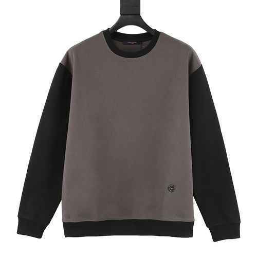 Maglione girocollo a contrasto grigio scuro 1V