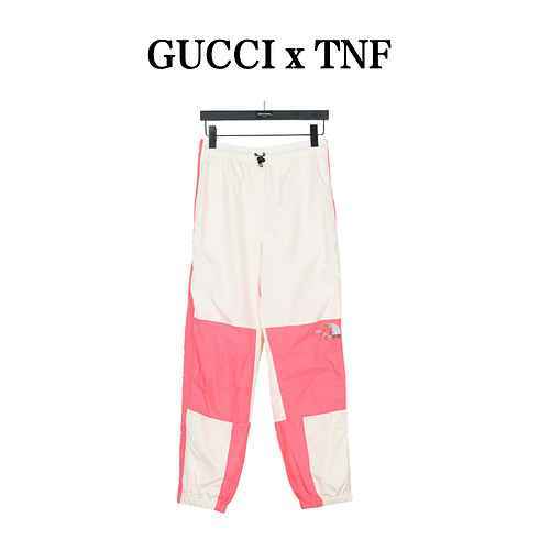 Pantaloni in cotone con marchio The North Fac x Gucc Co