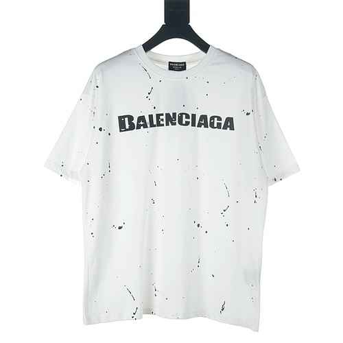 BALENCIAGATshirt a maniche corte danneggiata con stampa di lettere maculate BLCG di Balenciaga