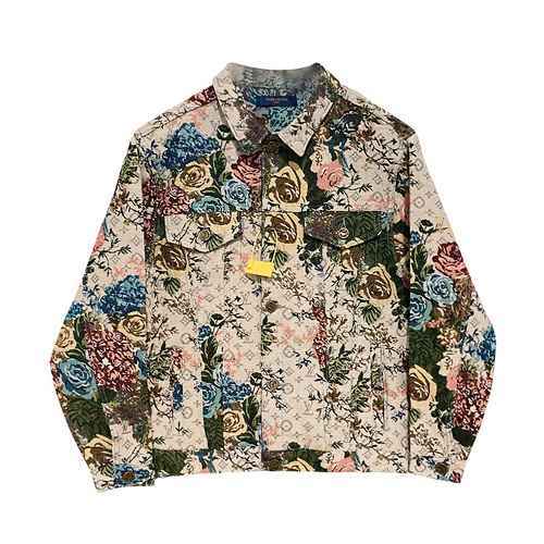 Cappotto AOP in jacquard rosa floreale Louis Vuitton Cappotto jacquard AOP classico con fiori antich