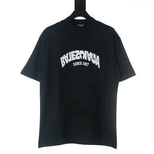 BALENCIAGABalenciaga BLCG 1917 Tshirt a maniche corte ricamata con lettera invertita